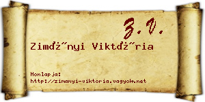 Zimányi Viktória névjegykártya